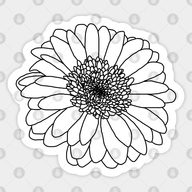 Gerbera Floral Line Drawing Sticker by ellenhenryart